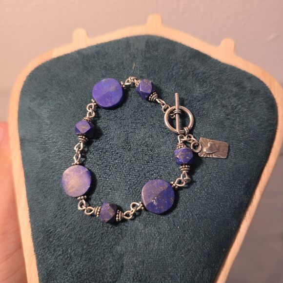 Vintage Natural Lapis and Sterling Silver Necklace And Bracelet - Picture 8 of 10